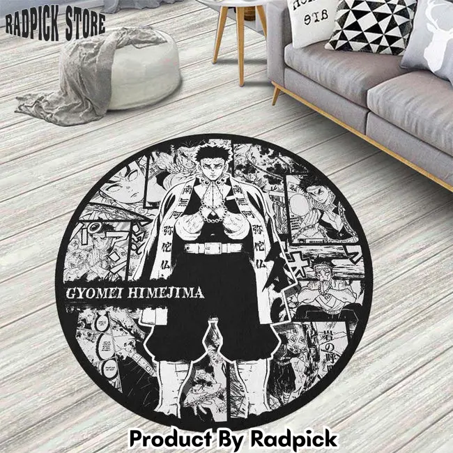 Gyomei himejima manga round rug custom demon slayer anime circle carpet  rp5954156